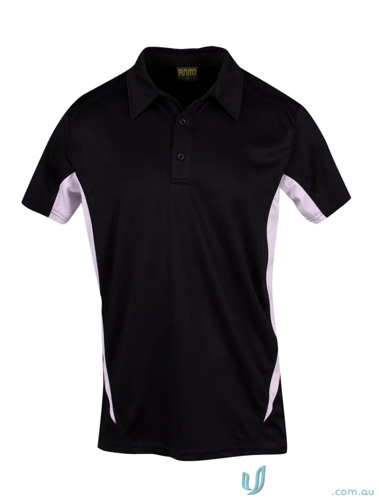 Black and white Accelerator Polo shirt perfect for uniforms and workwear style