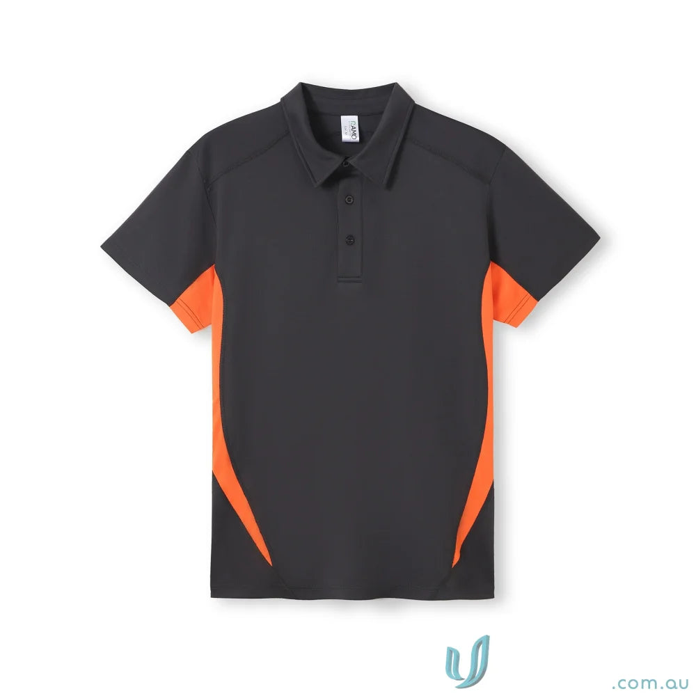 Gray and orange accelerator polo shirt perfect for uniforms and workwear