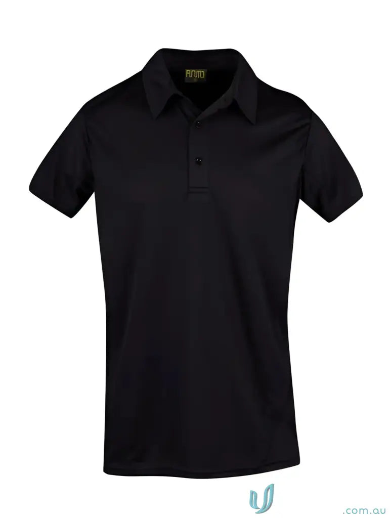 Black short-sleeved Accelerator Polo perfect for uniforms and workwear