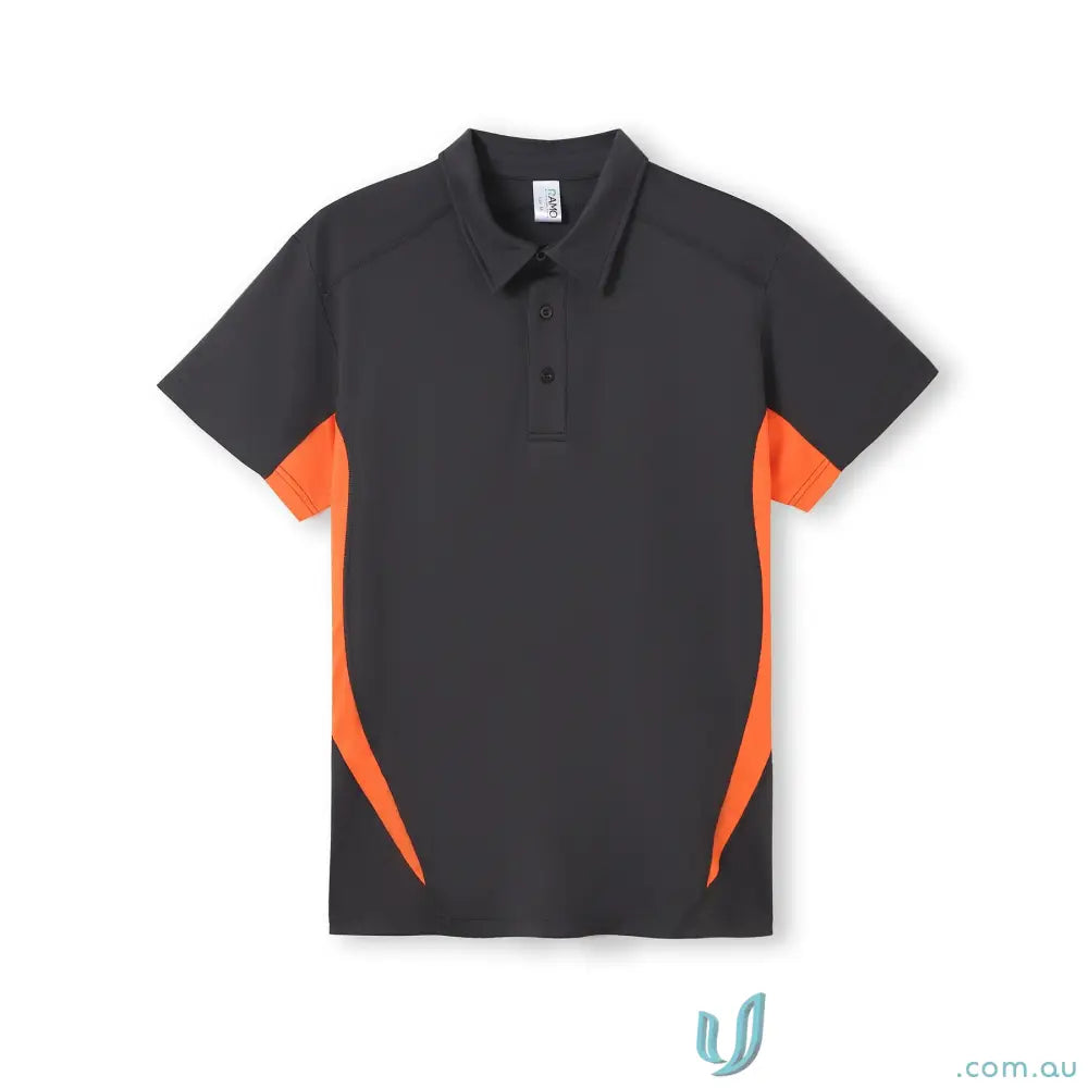 Gray and orange accelerator polo shirt perfect for uniforms and workwear