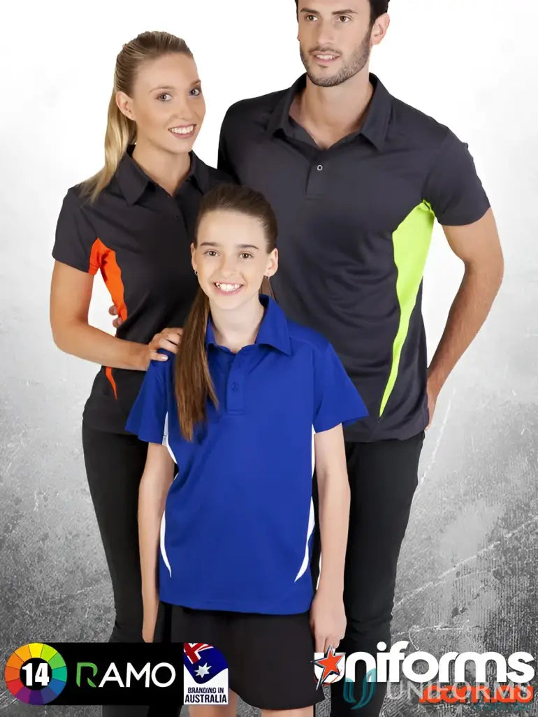 Group of people wearing Accelerator Polo uniforms as stylish workwear