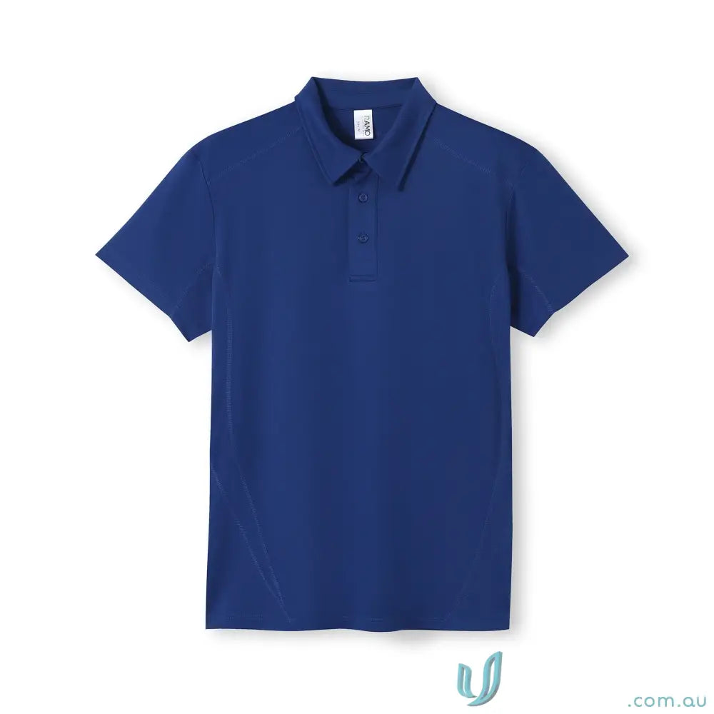 Blue short-sleeved polo shirt from Accelerator Polo, perfect for uniforms and workwear