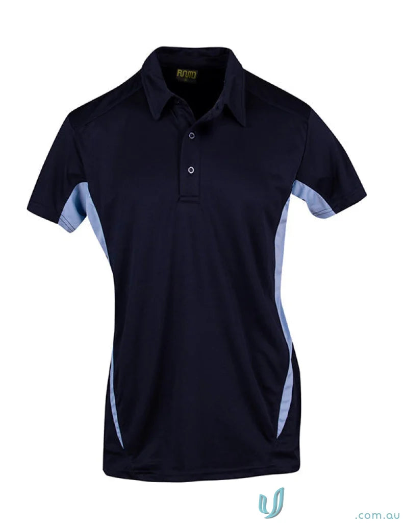 Navy and light blue Accelerator Polo workwear shirt perfect for uniforms and casual style