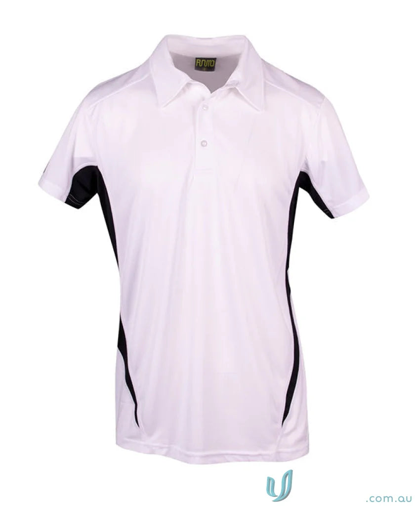 White and black Accelerator Polo shirt ideal for uniforms and workwear