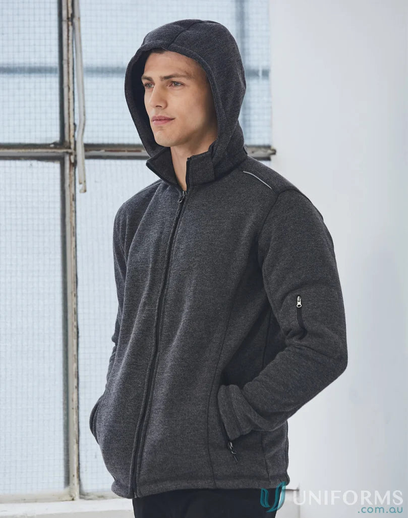 Gray hooded fleece jacket from JK41 ACLAND JACKET, perfect for winning spirit ACLAND style