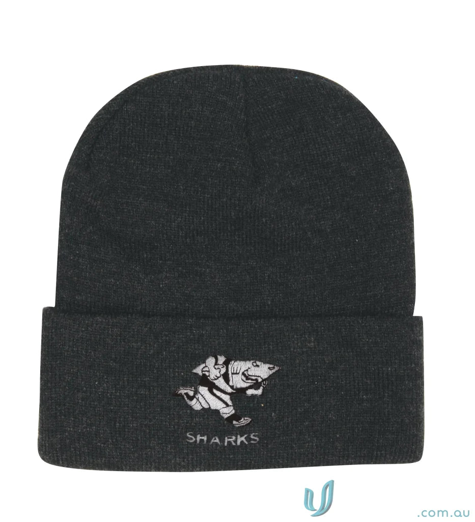 Gray knit beanie in acrylic beanie style perfect for uniforms and casual wear