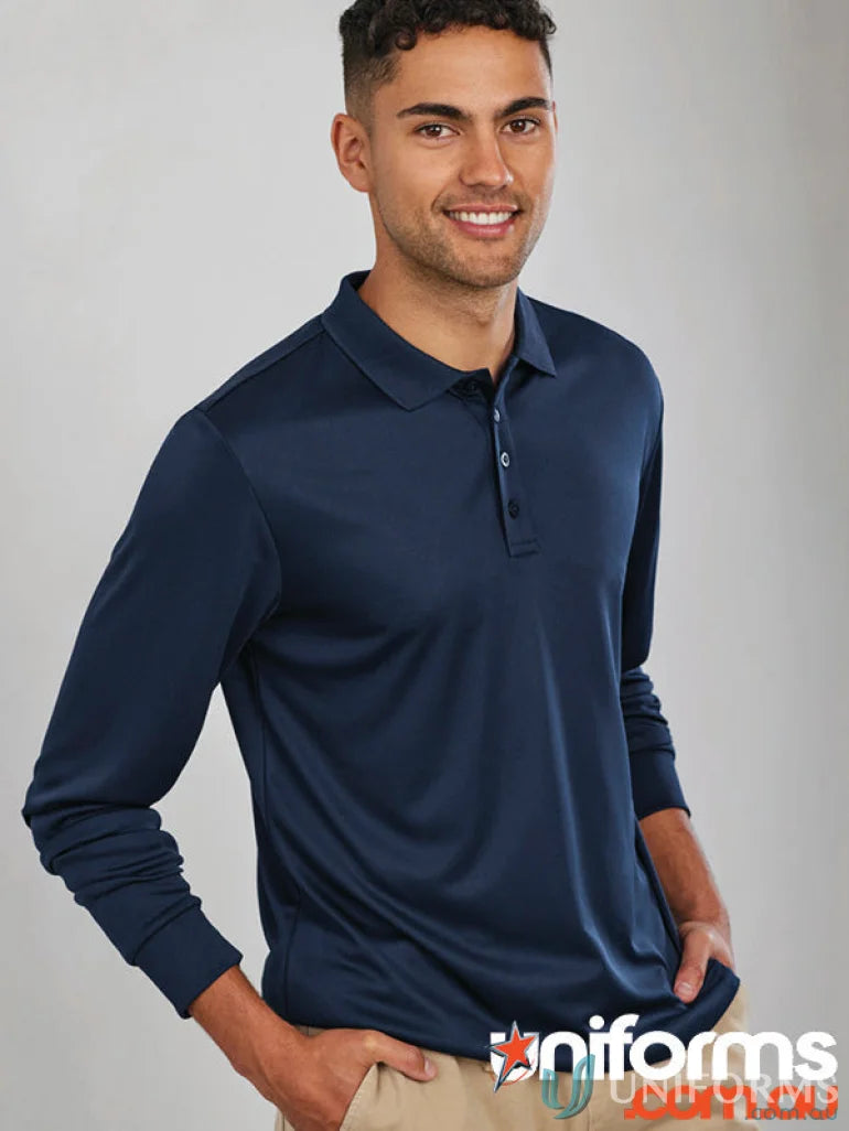 Navy Action LS Polo P206ML from Biz Collection, perfect for casual look