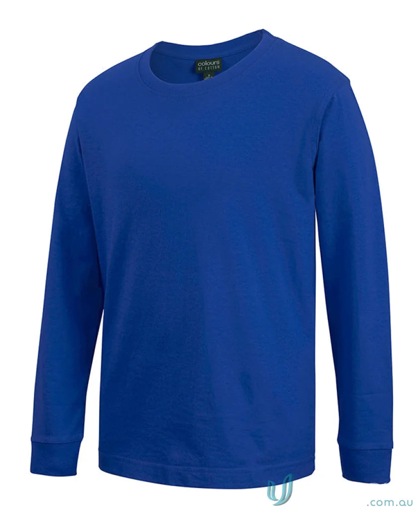 Blue long-sleeved shirt from JBs Wear Adult LS Cuffed Tee in classic fit