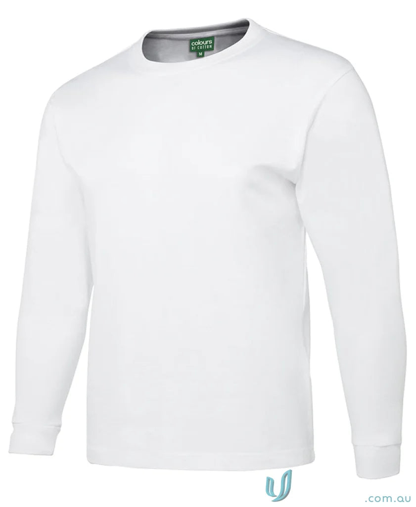 White long-sleeved Adult LS Cuffed Tee from Jbs Wear Adult in classic fit