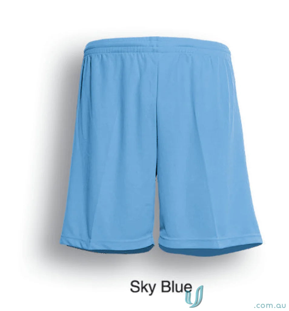 Sky blue adult soccer shorts perfect for soccer players and adult soccer games