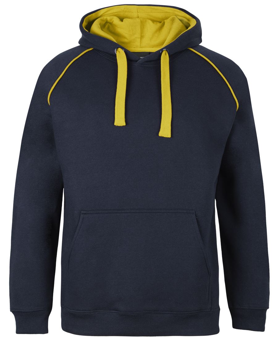 Jb’s adults contrast fleecy hoodie in navy blue with yellow lining