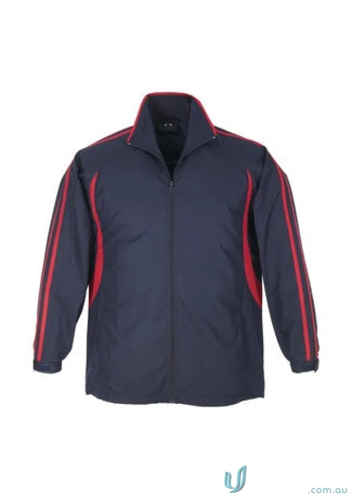 Navy blue and red Adults Flash Track jacket from Biz Collection Unisex J3150