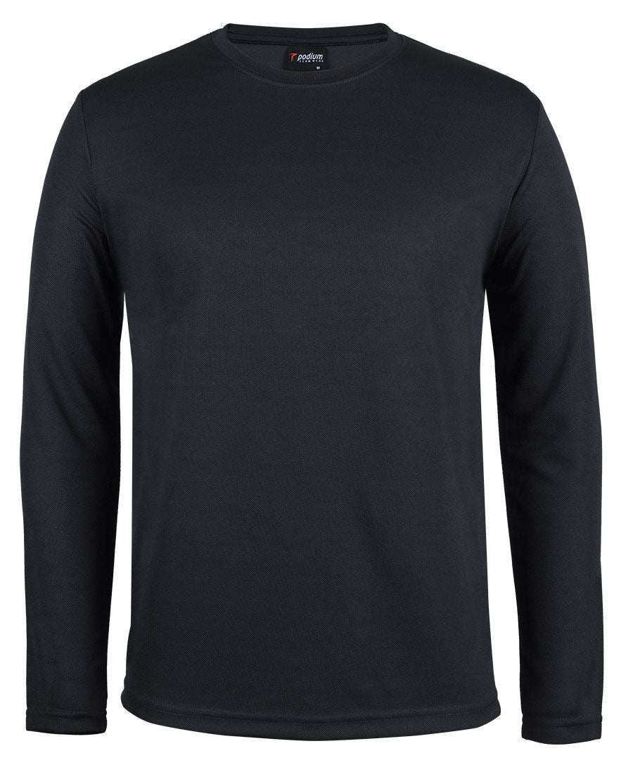 Adults LS Poly Essential Tee - Black / A(S) - TEE
