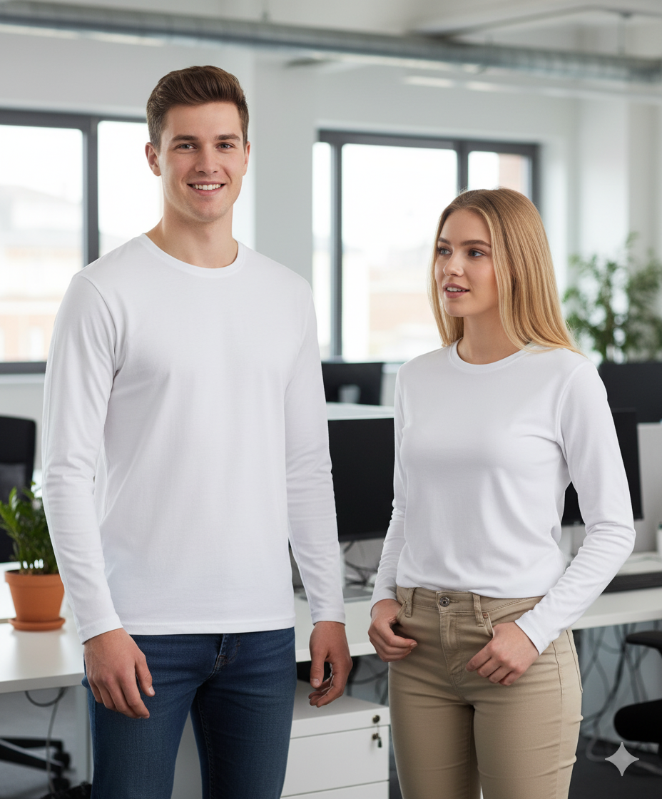 Adults LS Poly Essential Tee - White / A(S) - TEE