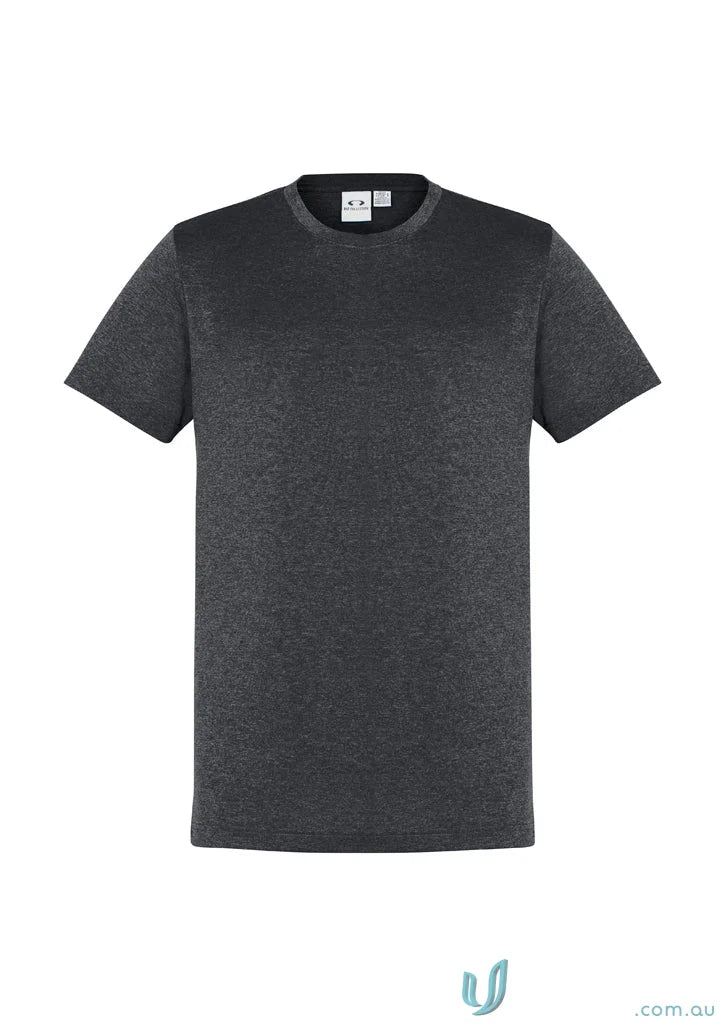 Dark gray Aero Tee t800ms featuring fabric that resists shrinking, short-sleeved style