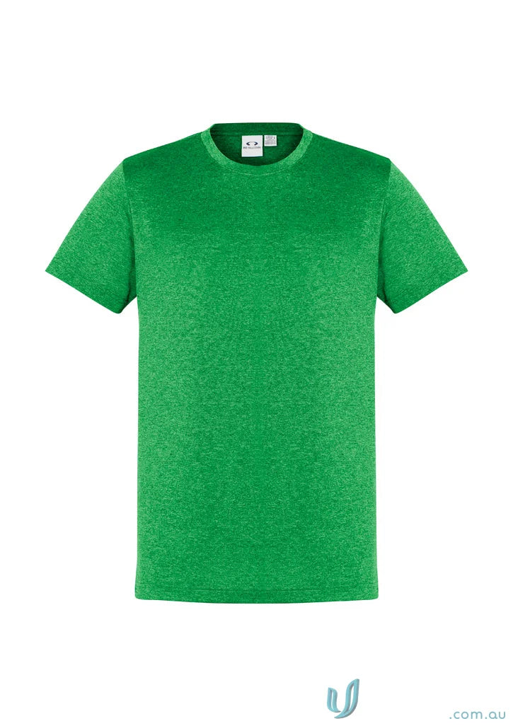 Green short-sleeved Aero Tee t800ms fabric resists shrinking for comfy style