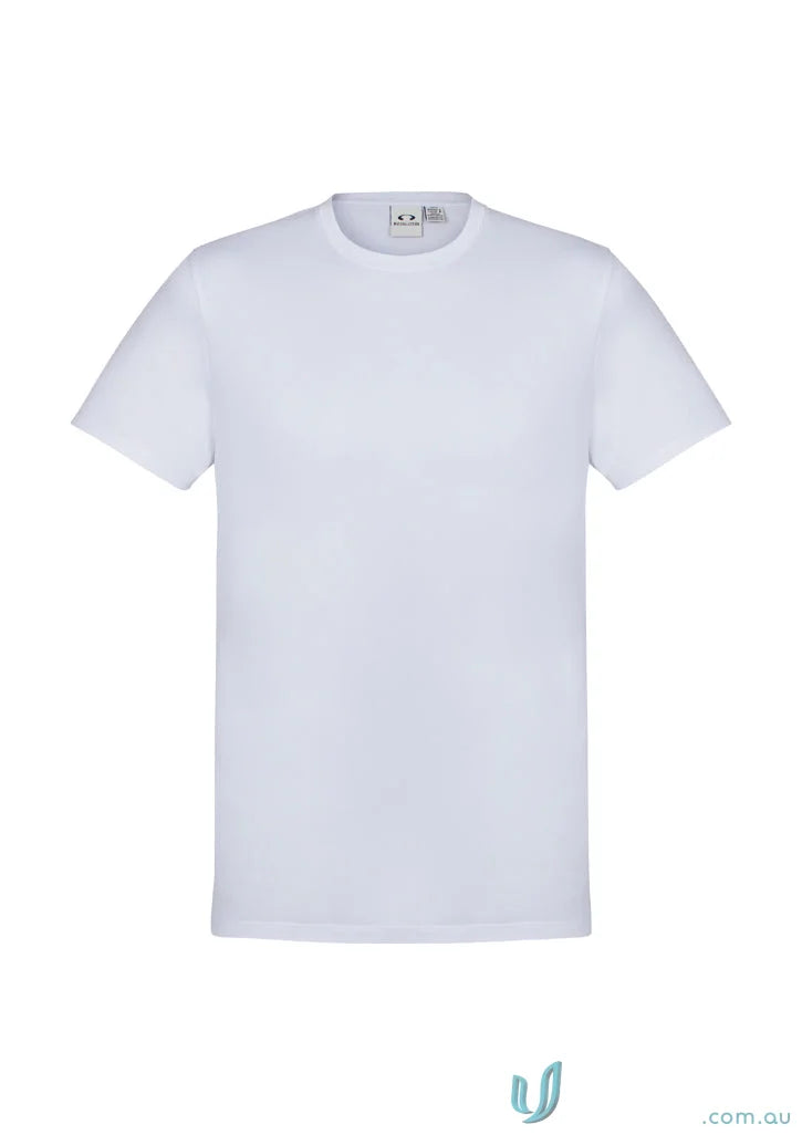 White Crew Neck T-Shirt Aero Tee made with fabric resists shrinking, t800ms technology