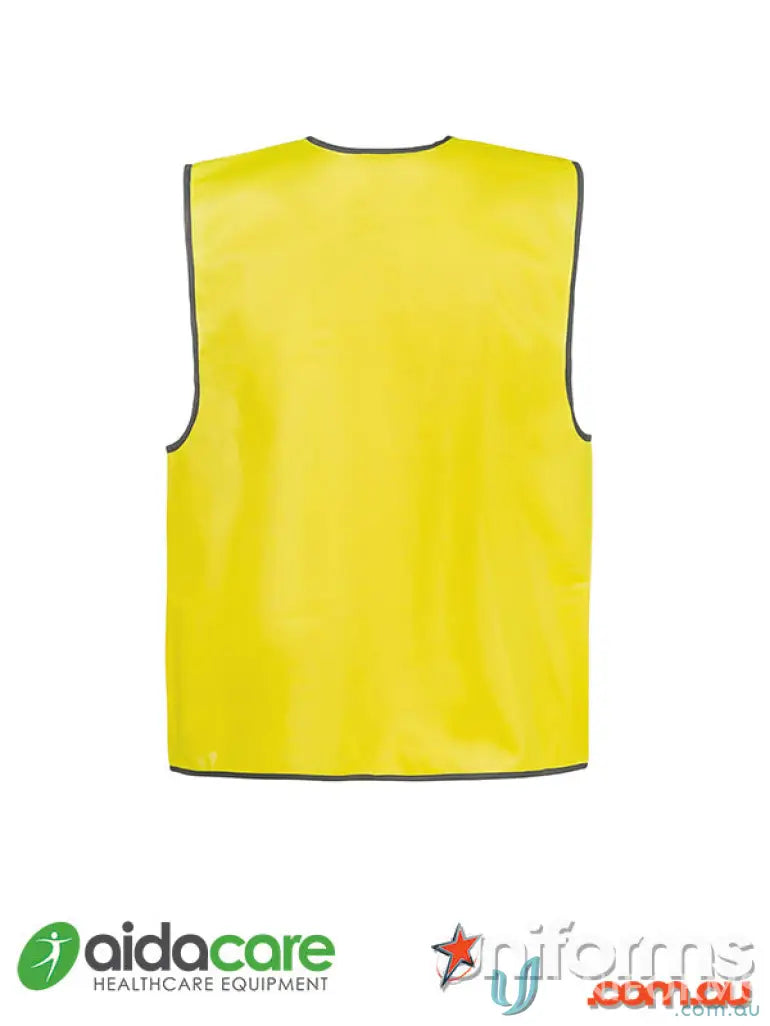 Yellow safety vest from Aidacare EMBx1 HiVis Vest, ideal workwear and uniforms