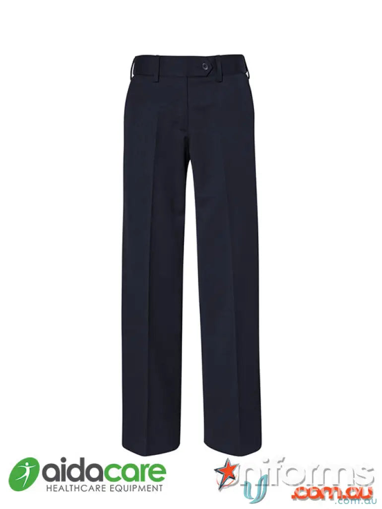 Navy blue dress pants for workwear from Aidacare Ladies Flexi Band Pant, perfect work uniforms
