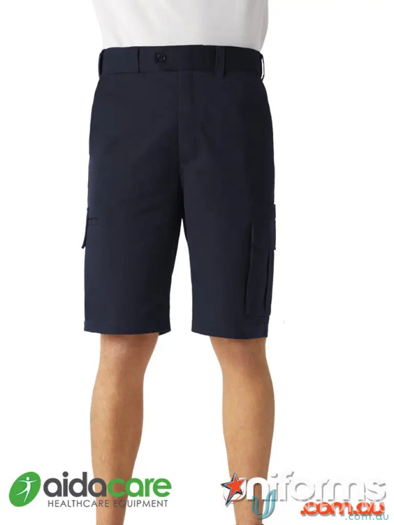 Navy blue cargo shorts with comfortable pockets from Aidacare Mens Cargo Shorts collection