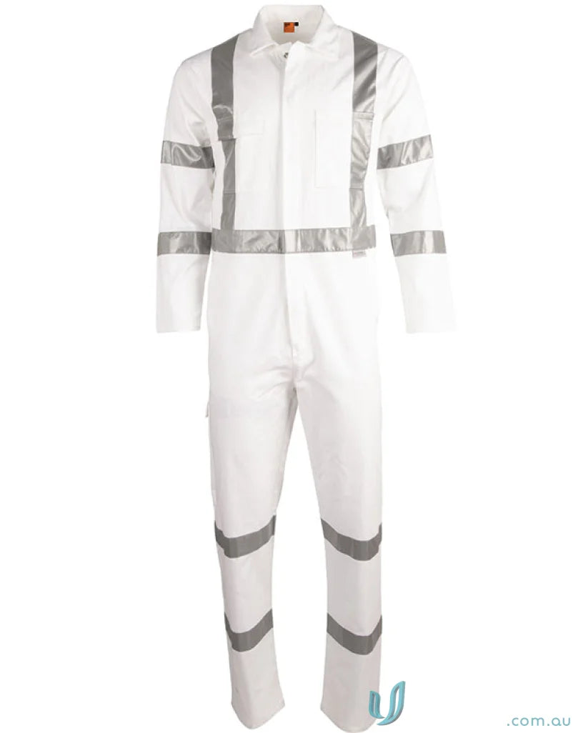 White AIW Biomotion Nightwear Coverall with reflective stripes for men’s biomotion safety