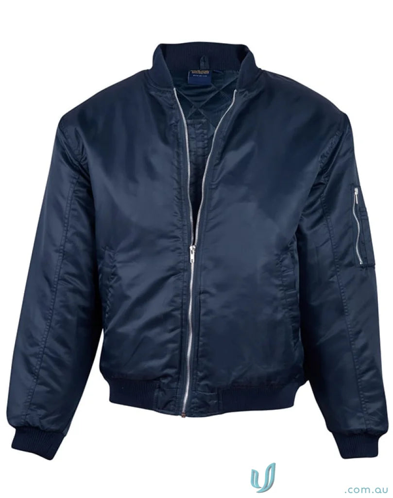 Navy blue bomber jacket with rain hood from AIW FJ02 Flying Jacket collection