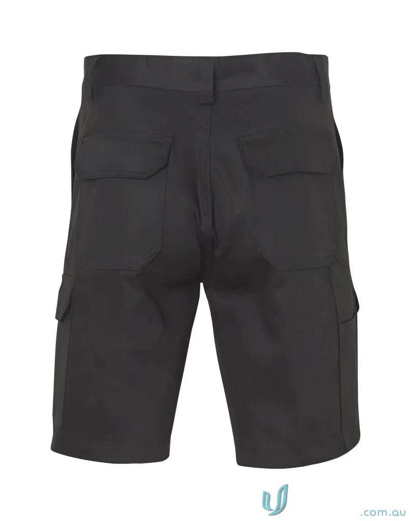 AIW Heavy Cotton Drill Cargo Shorts in black, durable pre-shrunk drill fabric