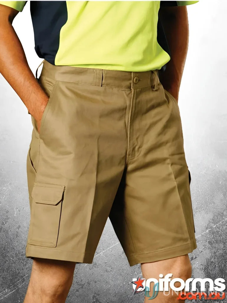 Khaki AIW Heavy Cotton Drill Cargo Shorts perfect for casual wear
