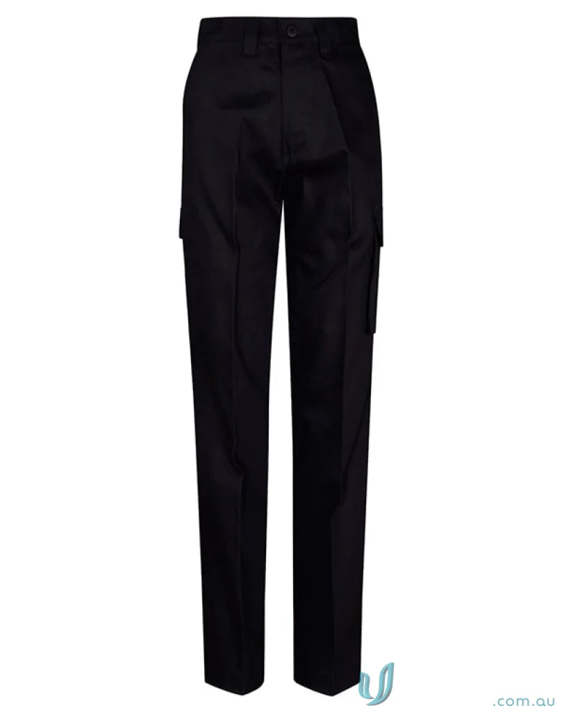 Black AIW Heavy Cotton Pre-Shrunk Drill Pants with side pockets in pre-shrunk drill fabric