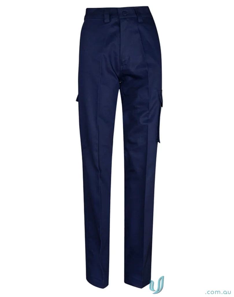 Navy blue AIW Heavy Cotton Pre-Shrunk Drill Pants with side pockets in pre-shrunk drill fabric