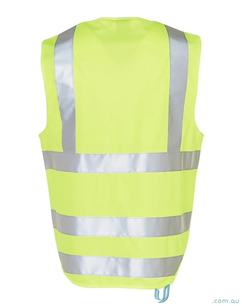 Yellow safety vest with reflective stripes from the spirit aiw taped vest collection