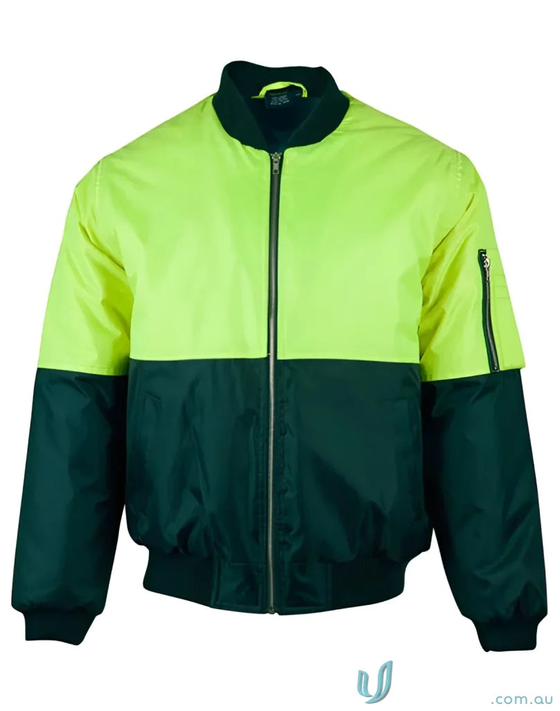 Two-tone bomber jacket from AIW HiVis Flying collection with winning spirit sw06a design
