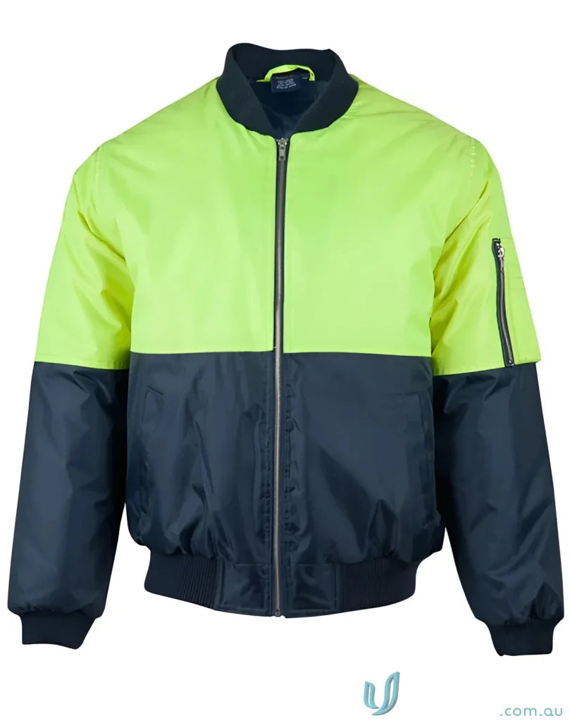 AIW HiVis Flying Jacket with stylish two-tone bomber design, perfect for winning spirit sw06a hi-vis style