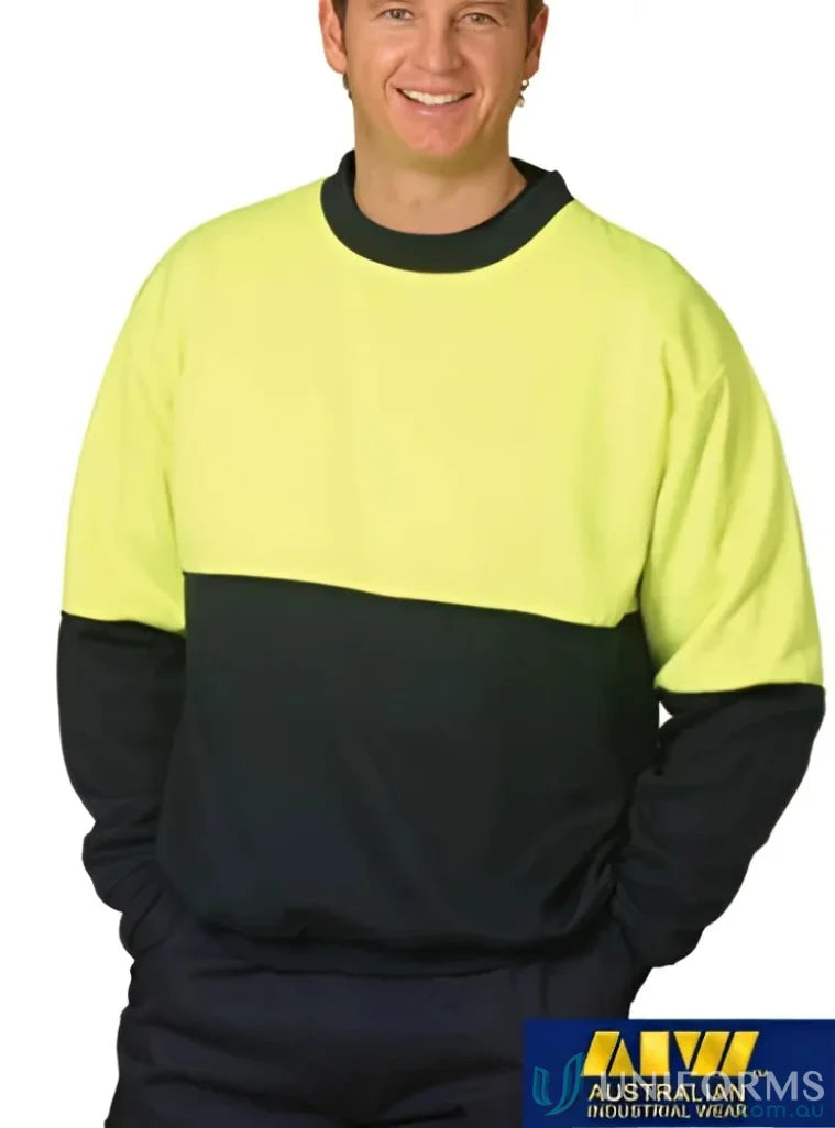 Two-tone work sweatshirt from Winning Spirit AIW HiViz Hurz crew neck windcheater