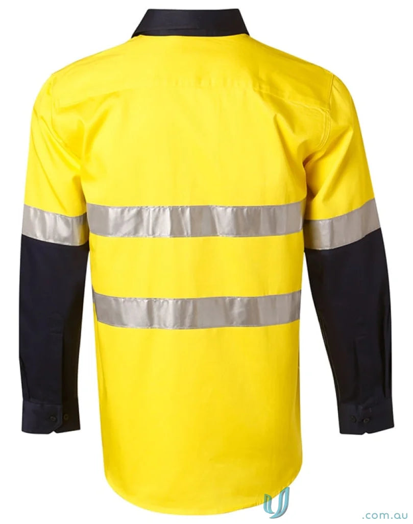 Yellow and black high-visibility AIW Reflective Safety Shirt SW68 Long Sleeve for safety