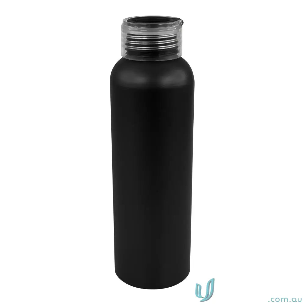 Black metal Aland 600ml Aluminium Water Bottle with Flip-Open Holder for on-the-go hydration