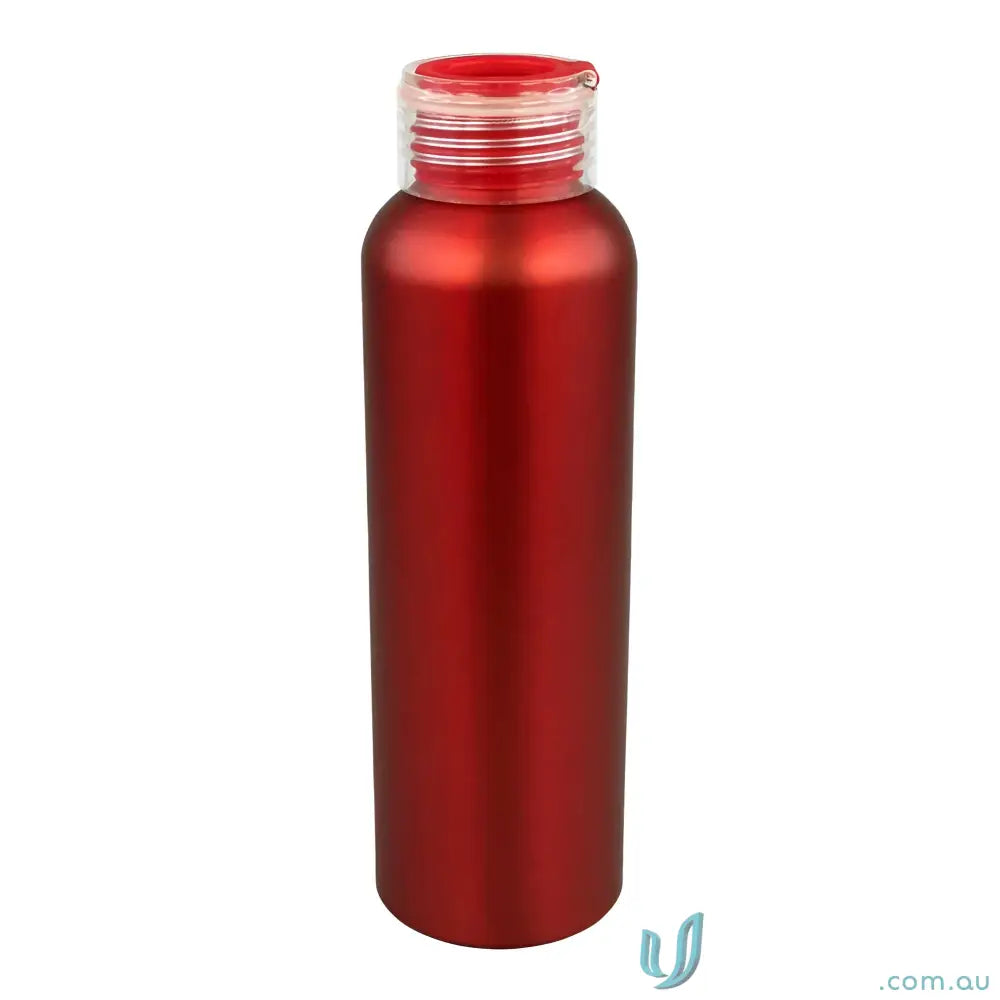 Red metal water bottle from Aland 600ml Aluminium Water Bottle with Flip-Open Holder