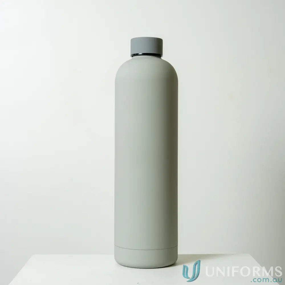 Gray stainless steel Allegra 1L insulated bottle perfect for car cup holders