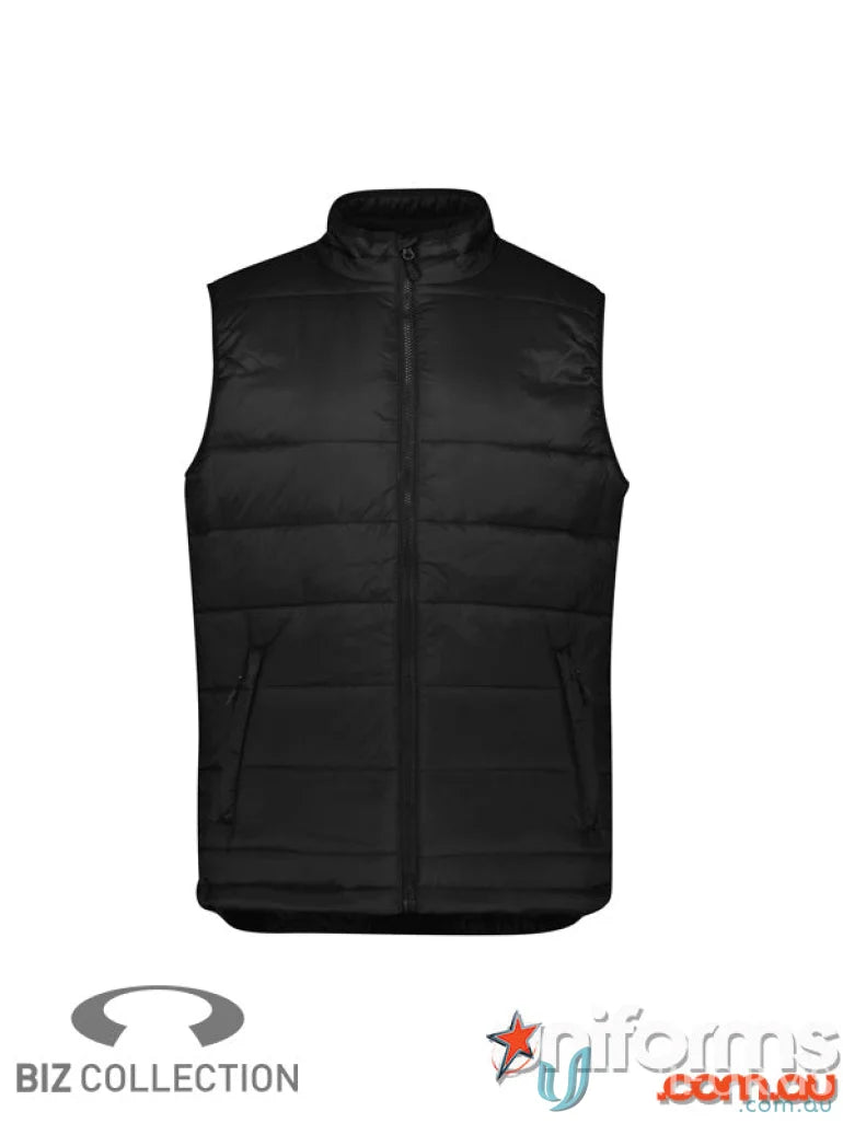 Black puffer vest from Alpine Puffer Vest Biz Collection Men’s j211m for cold days