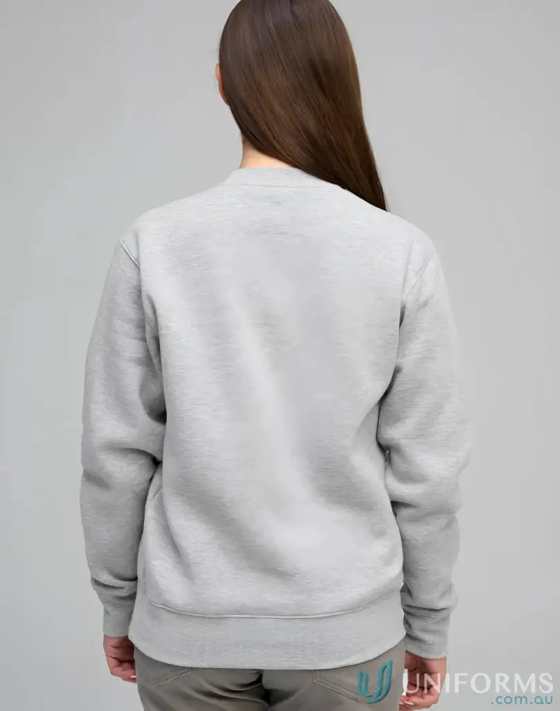 Gray crewneck fleece sweatshirt from American Style Fleece Sweatshirt, perfect for uniforms