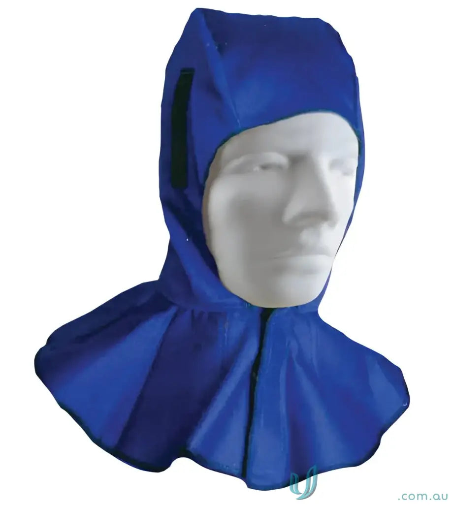 Blue protective hood from Arcguard Fire Retardant Welding Hood for welding workwear