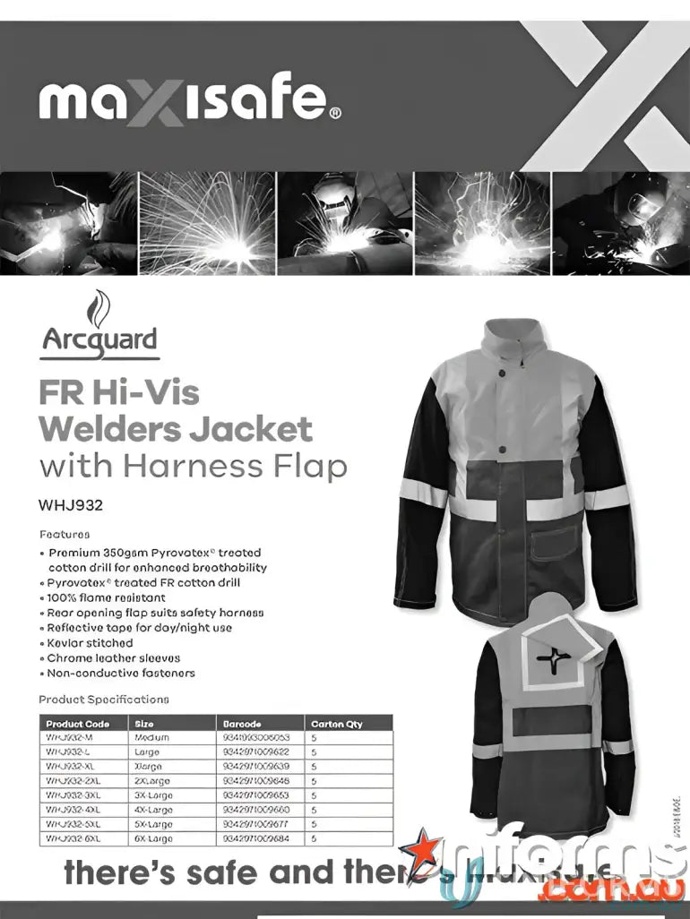 Arcguard HiVis fire retardant welding jacket for safety and visibility on site
