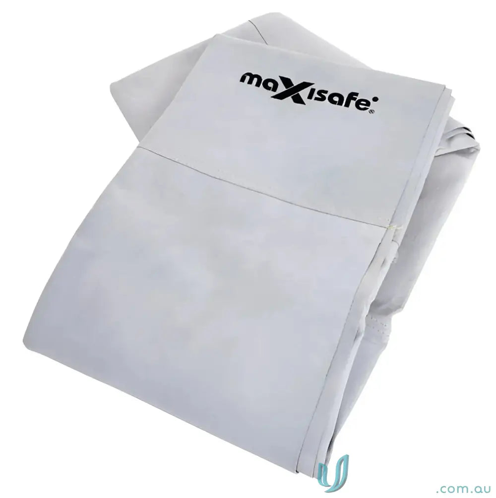 Folded gray ArcGuard Leather Welding Blanket for protection during welding jobs