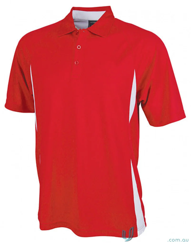 Red and white Arctic Polo short-sleeved work uniform shirt for professional uniforms