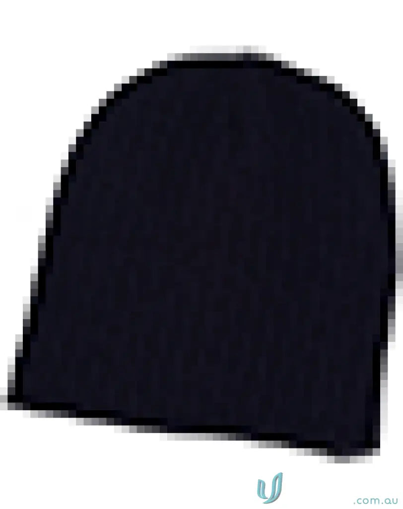 Solid black knit beanie from Arjo EMB Beanie, perfect for uniforms and workwear