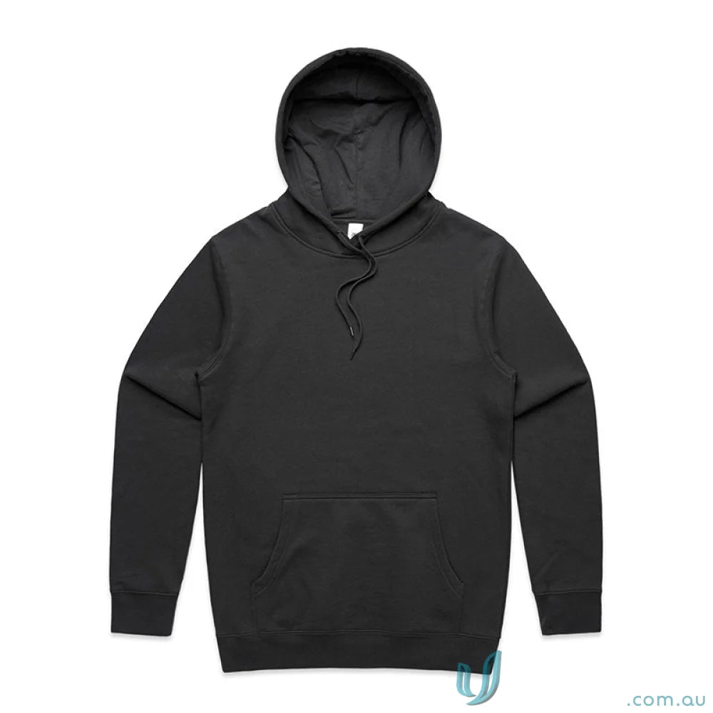 Black hooded sweatshirt from AS Adult Stencil Hoodie, perfect for uniforms and workwear