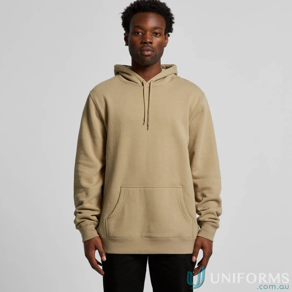 Tan hooded sweatshirt from AS Adult Stencil Hoodie perfect for workwear or uniforms