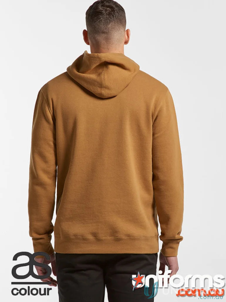 Back view of AS Adult Stencil Hoodie in brown, perfect for uniforms and workwear