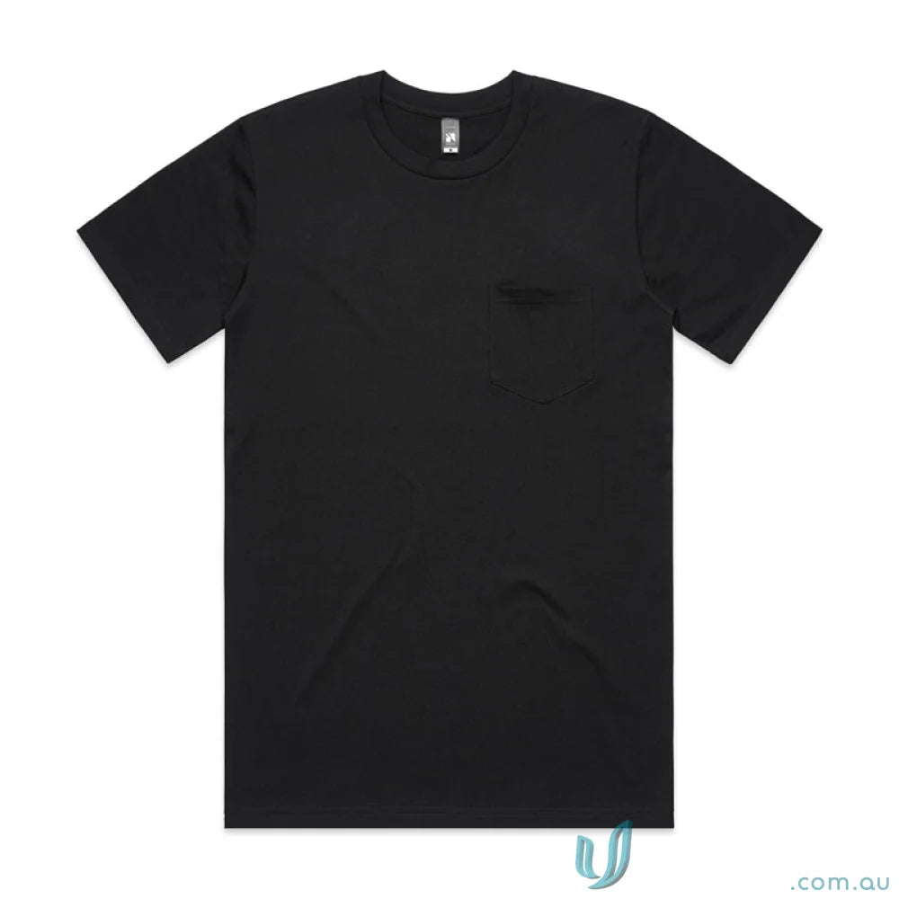 Black short-sleeved workwear tee from AS Classic Pocket Tee, perfect for uniforms