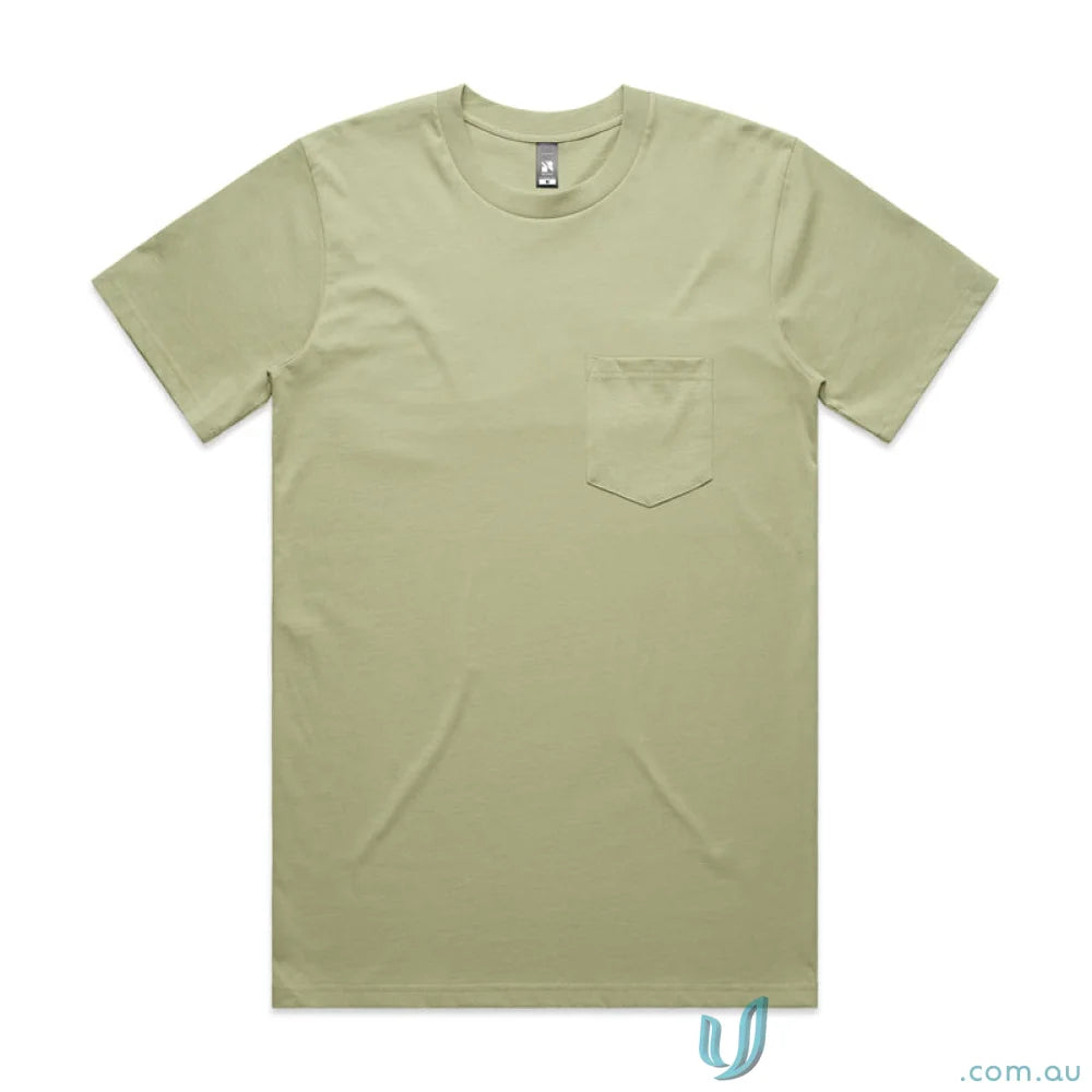 Light green casual pocket t-shirt from AS Classic Pocket Tee, perfect work uniforms